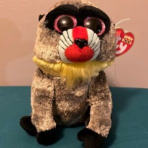 TY Beanie Boos 6" WASABI Baboon Plush Stuffed Animal Toy Heart Tags